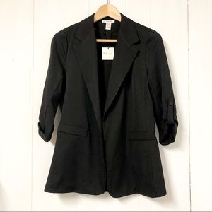 Revamped Roll Cuff Black Blazer NWT